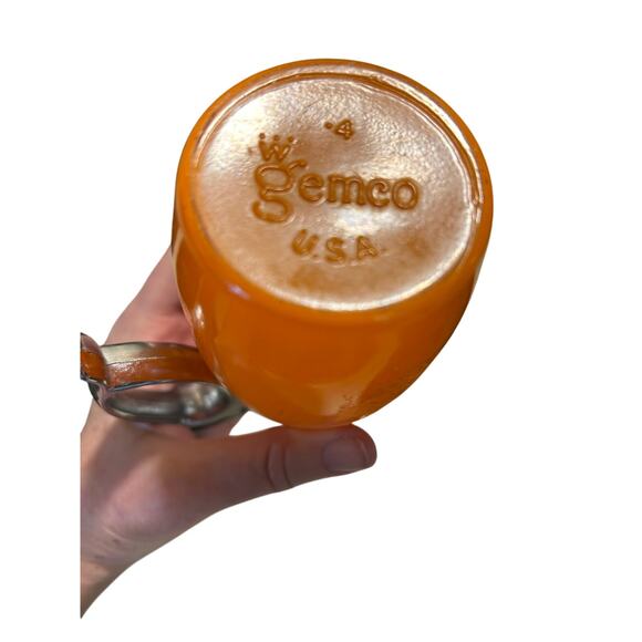 1960/70's Vintage Creamer or syrup Glass Dispenser Orange 6"T x 2" W - Picture 7 of 12